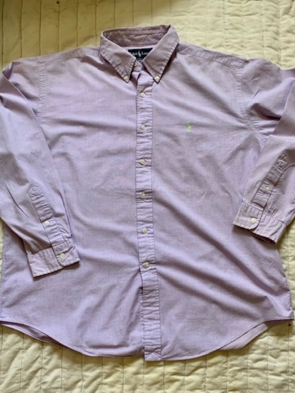 Ralph Lauren Shirt Men's XL Purple Solid Button Down Long Sleeve Cotton Casual
